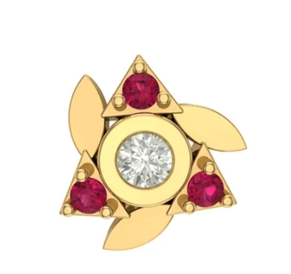 gold stone nose pin