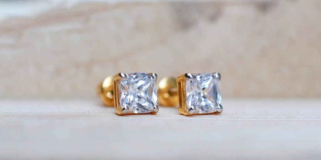 Designer stud 22 karat Gold Earring – Luvenus Jewellery