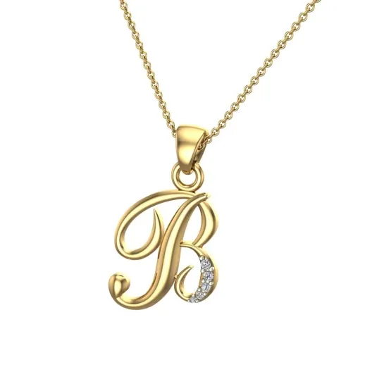 Initial name gold pendant