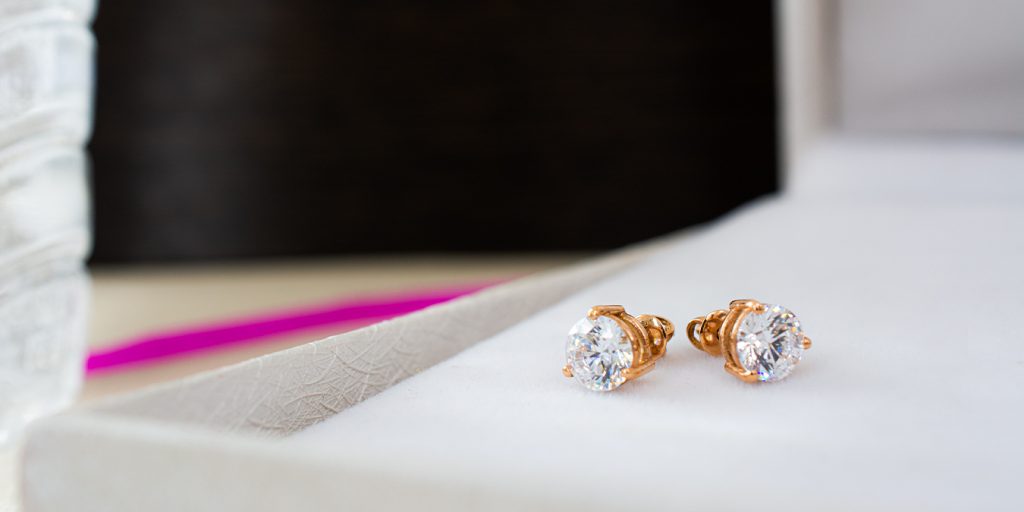 Gold & Diamond Earrings for Office Wear