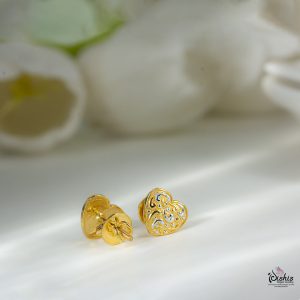 Eershita Gold Stud Earrings Design For Daily Use by Dishis Jewels