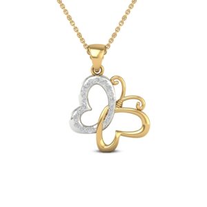 TwinHearts Diamond Butterfly Pendant