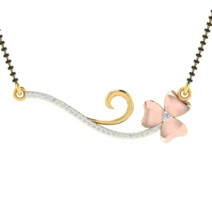 Aashmeen pink floral diamond mangalsutra