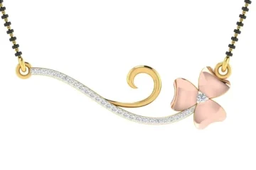 Aashmeen pink floral diamond mangalsutra