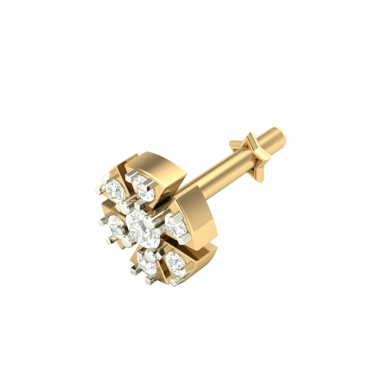 Beautiful Abhu Yellow Gold Diamond Nosepin Beautiful Abhu Yellow Gold Diamond Nosepin
