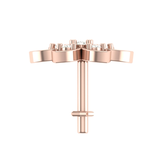 Beautiful Baamini Rose Gold Diamond Nosepin