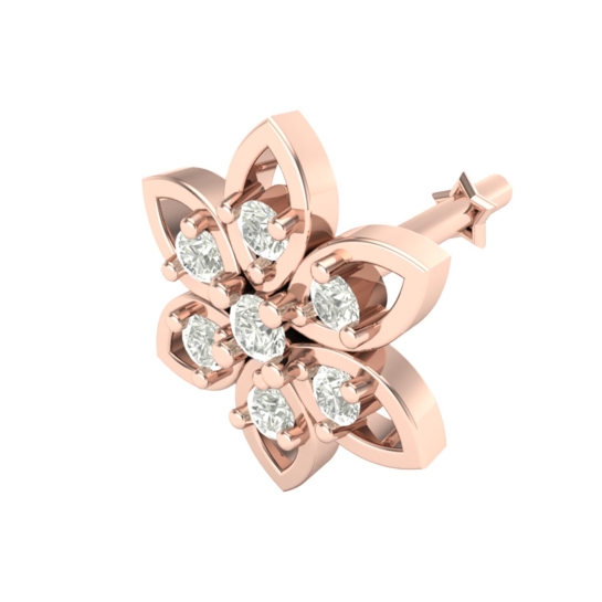 Beautiful Baamini Rose Gold Diamond Nosepin
