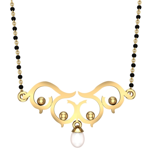 Manya Yellow Mangalsutra Designs in Gold