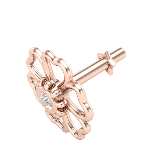 Brinda Rose Gold Diamond Nosepin