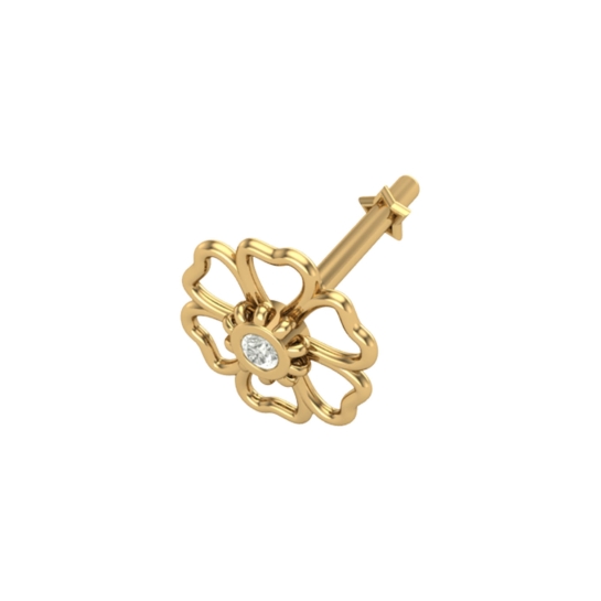 Pikash Yellow Gold Diamond Nosepin Pikash Yellow Gold Diamond Nosepin