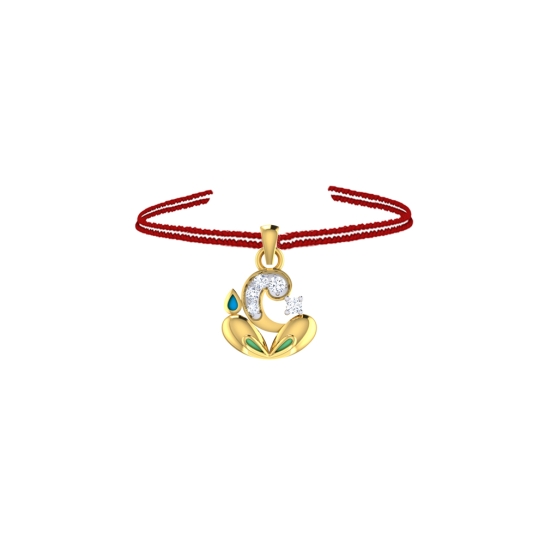 Ganesha Diamond Rakhi Pendant