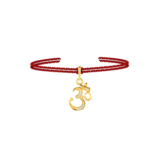 OM Diamond Rakhi Pendant Bracelet