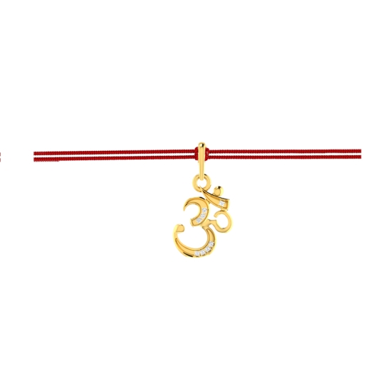 OM Diamond Rakhi Pendant Bracelet