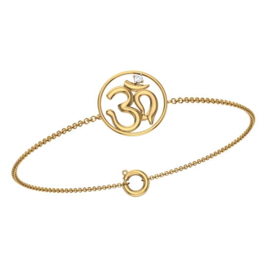 Om Yellow Gold Diamond Bracelet