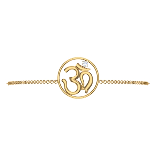 Om Yellow Gold Diamond Bracelet