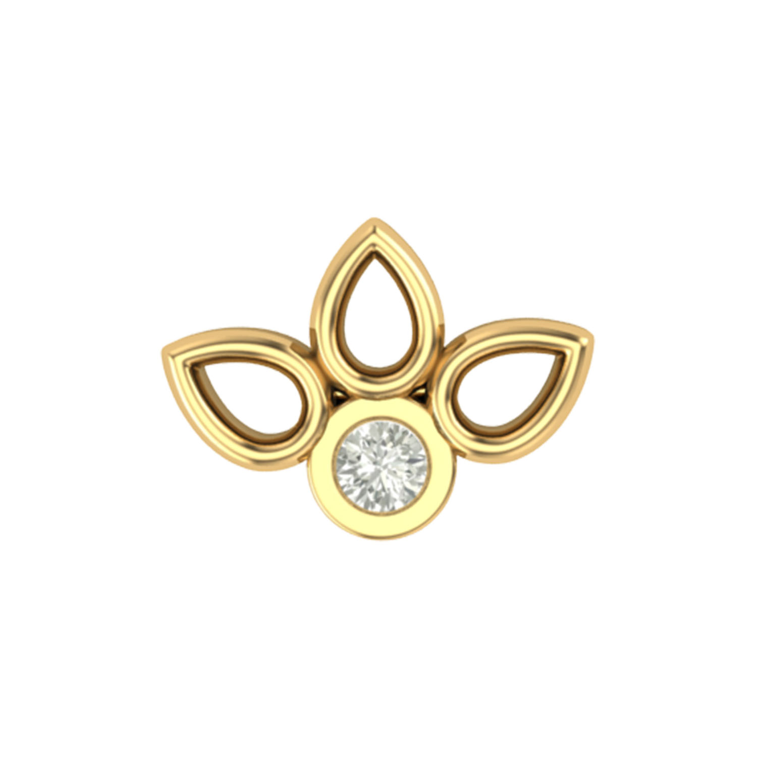 Diamond Nose Ring (0.04 Ct), 18 Kt Yellow Gold Jewellery | Mohan Jewellery