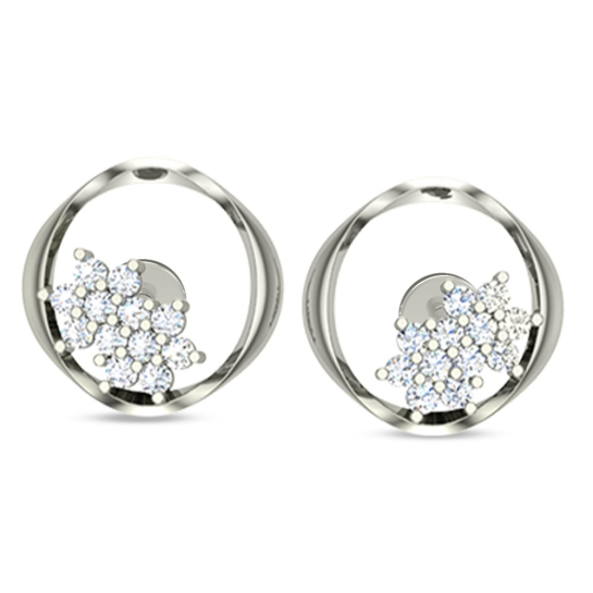 Eileena White Gold Stud Earrings