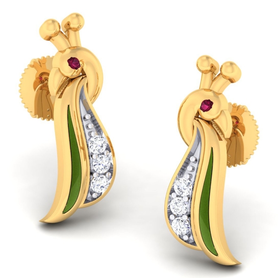 Rare! Authentic Christian Dior 18k Yellow Gold Diamond Ruby Earrings |  Fortrove