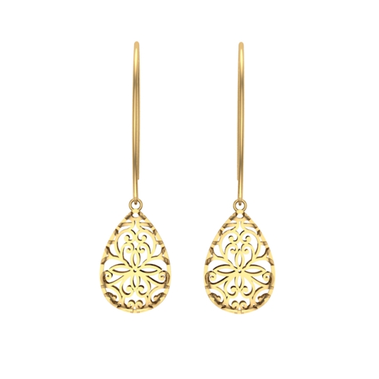 Madhvi Gold Earrings Design for daily use 