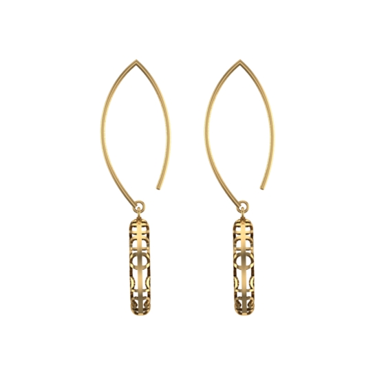 Madhvi Gold Earrings Design for daily use 