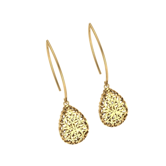 Madhvi Gold Earrings Design for daily use 