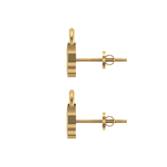 Megha Gold Stud Earrings Design for daily use 