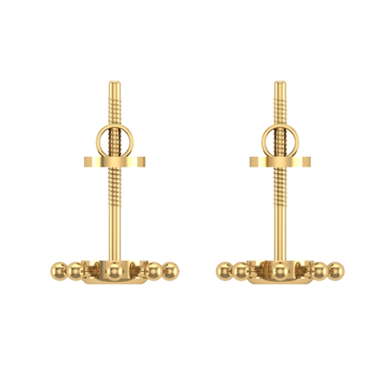 Kaitali Gold Stud Earrings Design for daily use 
