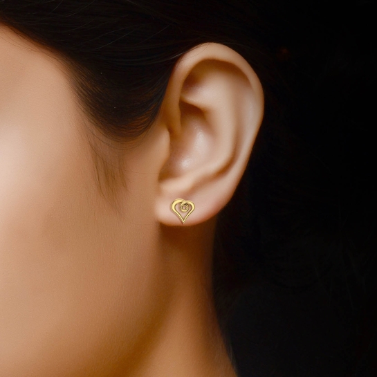 Aria Gold Studs Earrings Design for daily use 