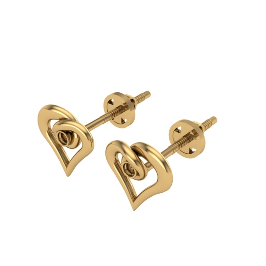 Aria Gold Studs Earrings Design for daily use 