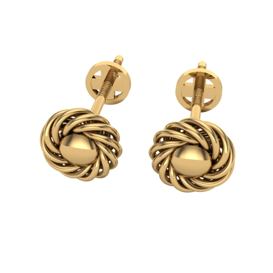 Asha Gold Stud Earrings Design for daily use 