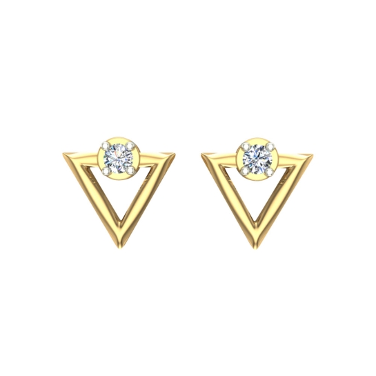 Amara Yellow Gold Stud Earrings