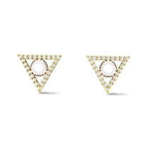 Olivia Yellow Gold Pearl Stud Earings