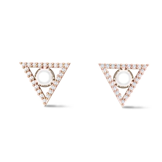 Olivia Rose Gold Pearl Stud Earrings