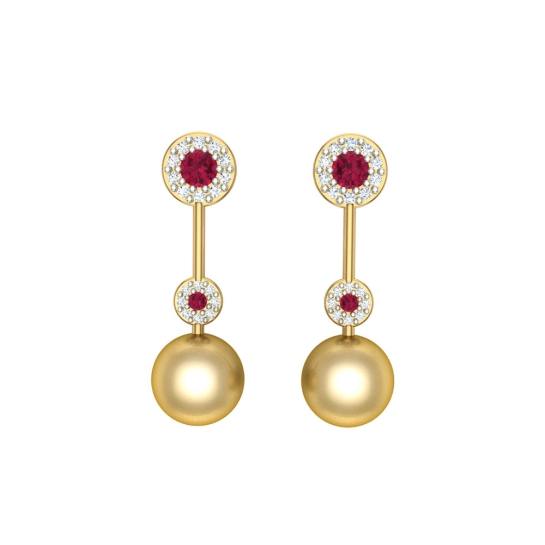 Emily White Gold Diamond Pearl Earrings