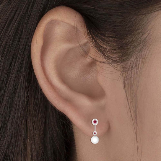 Emily Diamond Pearl Drop Earrings
