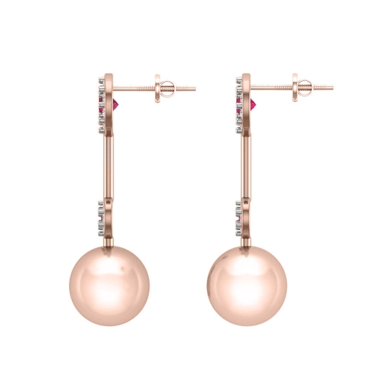 Emily Rose Gold Diamond Pearl Earrings