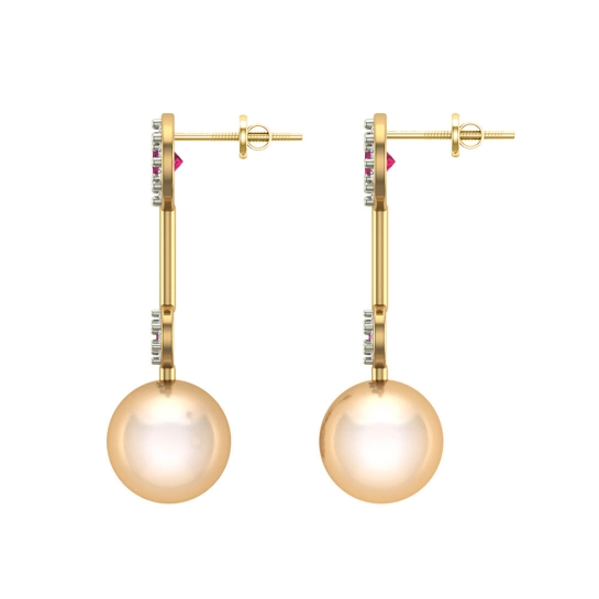 Emily Diamond Pearl Drop Earrings