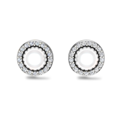 Ella White Gold Earrings