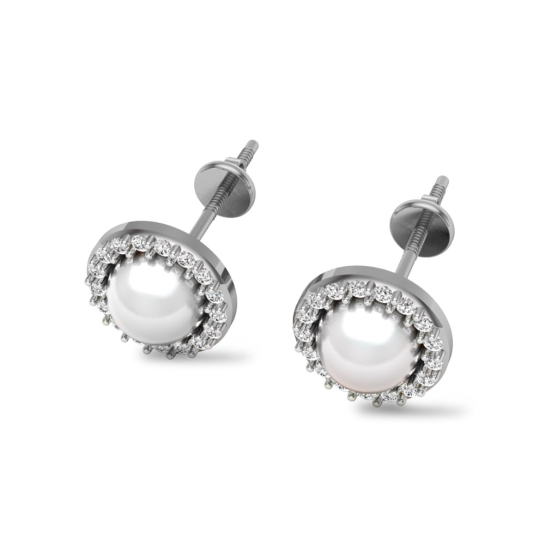 Ella White Gold Earrings