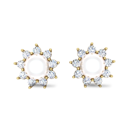 Brinda Gold Diamond Studs