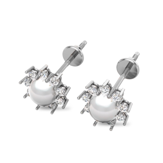 Brinda White Gold Earings