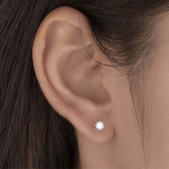 Brinda Rose Gold Pearl Diamond Studs