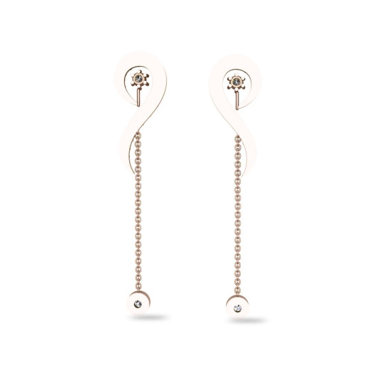 Aanya White Gold Earings Design for daily use