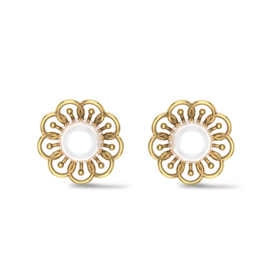 Ava White Gold Earings Design for daily use 