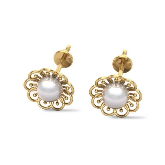 Ava White Gold Earings Design for daily use 