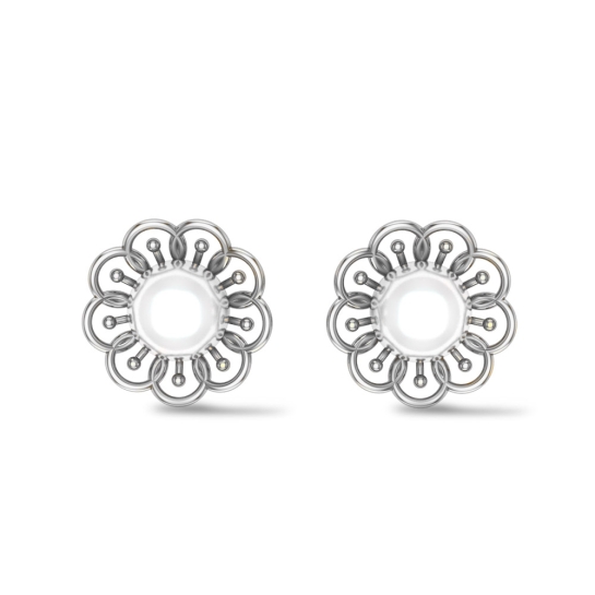Ava White Gold Earings Design for daily use 