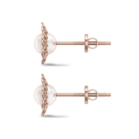 Ava Yellow Gold Pearl Studs Earrings Design for daily use 