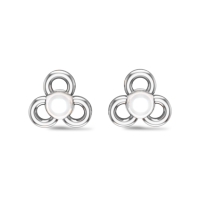 Amelia White Gold Pearl Stud Earrings Design for daily use 