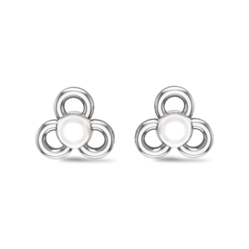 Amelia White Gold Pearl Stud Earrings Design for daily use 