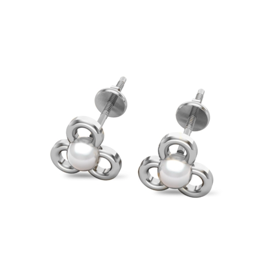 Amelia White Gold Pearl Stud Earrings Design for daily use 